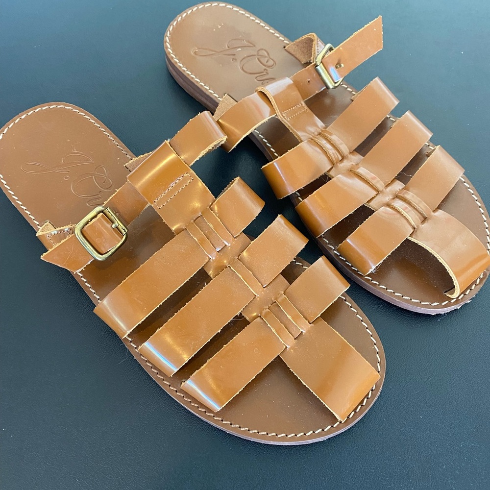 Brown Leather Sandals with Buckle